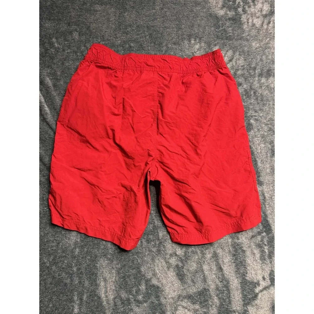 Nautica Mens Swimwear Size M Board Shorts Red Nylon Colorblock Swim Trunks 31 In